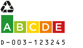 A raw material efficiency label